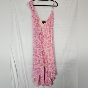 Laundry By Shelli Segal Size 12 Pink Floral Wrap Dress NWOT
